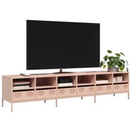 Berkfield Home TV Cabinet Pink 202x39x43.5 cm Cold-rolled Steel - thumbnail 2