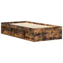 Berkfield Home Bed Frame Smoked Oak 90x190 cm Single in Brown - thumbnail 3