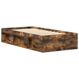 Berkfield Home Bed Frame Smoked Oak 90x190 cm Single in Brown - thumbnail 7