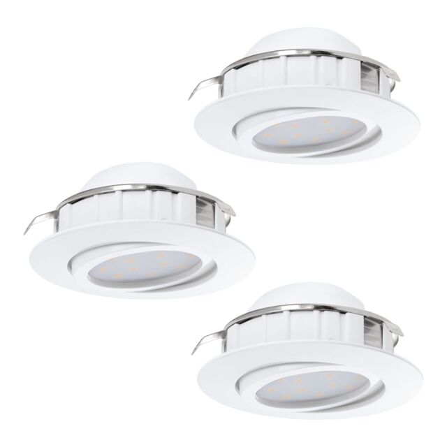 Loops 3 PACK Flush Ceiling Downlight White Adjustable Round Spotlight 6W Built in LED - image 1