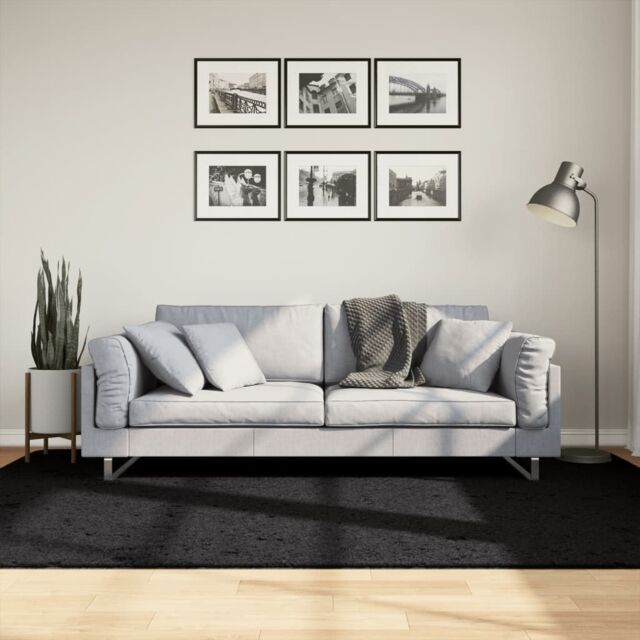 Berkfield Home Rug OVIEDO Short Pile Black 160x230 cm - Size: Medium - image 1