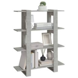 Berkfield Home Book Cabinet/Room Divider Concrete Grey 100x30x123.5 cm - thumbnail 5