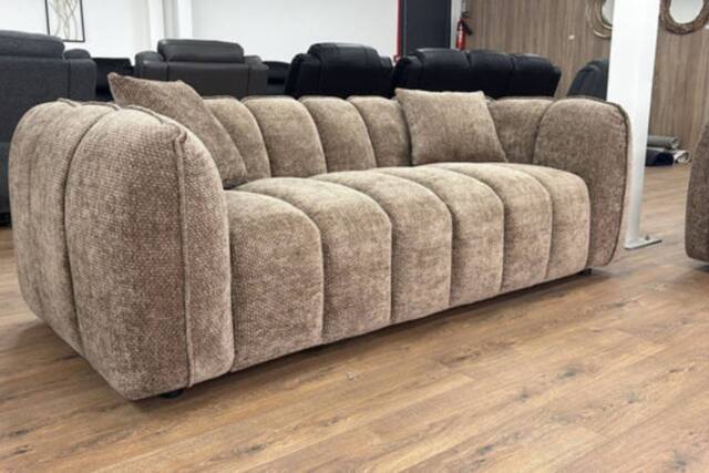 Stratus Interiors Venice Chunky Panel Sofa Plush Living Room Sofa in Beige - image 1