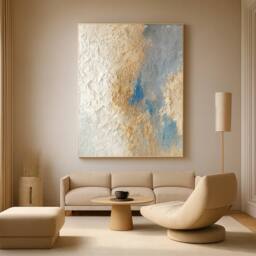 Mafett Premium 4 cm Deep Canvas Wall Art Whispers of Sand & Sky - thumbnail 1