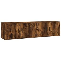 Berkfield Home Wall-mounted TV Cabinets 2 pcs Smoked Oak 80x34.5x40 cm in Brown - thumbnail 2