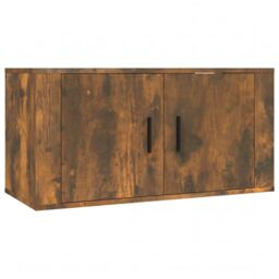 Berkfield Home Wall-mounted TV Cabinets 2 pcs Smoked Oak 80x34.5x40 cm in Brown - thumbnail 4