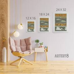 "Artery8 Birds Bats Squirrels Swans Canvas Wall Art Print Verneuil in Green - Size: W18"" x H24""" - thumbnail 4