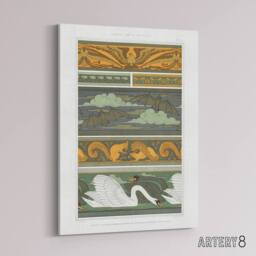 "Artery8 Birds Bats Squirrels Swans Canvas Wall Art Print Verneuil in Green - Size: W18"" x H24""" - thumbnail 2