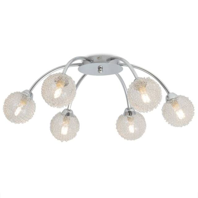 Berkfield Home White Ceiling Lamp with 6 LED Bulbs G9 240 W in Silver - image 1