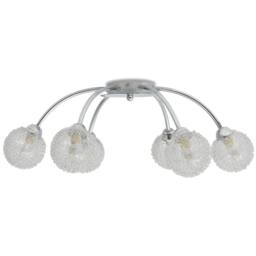 Berkfield Home White Ceiling Lamp with 6 LED Bulbs G9 240 W in Silver - thumbnail 5