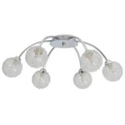 Berkfield Home White Ceiling Lamp with 6 LED Bulbs G9 240 W in Silver - thumbnail 4