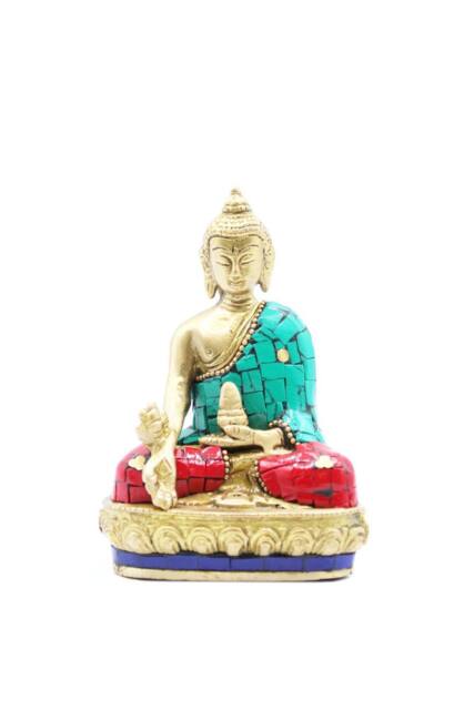 KDMD Brass Buddha Figure - Hands Down, 11.5cm, Meditation & Decor in Gold - image 1