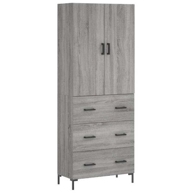Berkfield Home Highboard Grey Sonoma 69.5x34x180 cm Engineered Wood - image 1