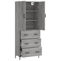 Berkfield Home Highboard Grey Sonoma 69.5x34x180 cm Engineered Wood - thumbnail 4