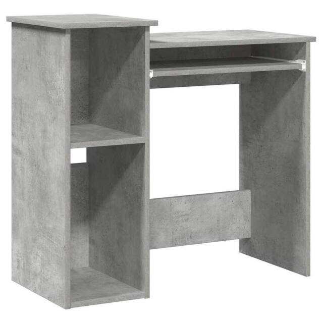 Berkfield Home Desk with Shelves Concrete Grey 84x40x78 cm Engineered Wood - Size: 84 x 40 x 78 cm - image 1