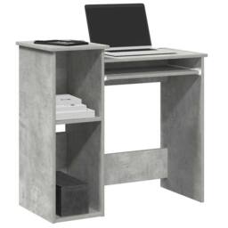 Berkfield Home Desk with Shelves Concrete Grey 84x40x78 cm Engineered Wood - Size: 84 x 40 x 78 cm - thumbnail 2