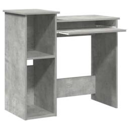 Berkfield Home Desk with Shelves Concrete Grey 84x40x78 cm Engineered Wood - Size: 84 x 40 x 78 cm - thumbnail 4