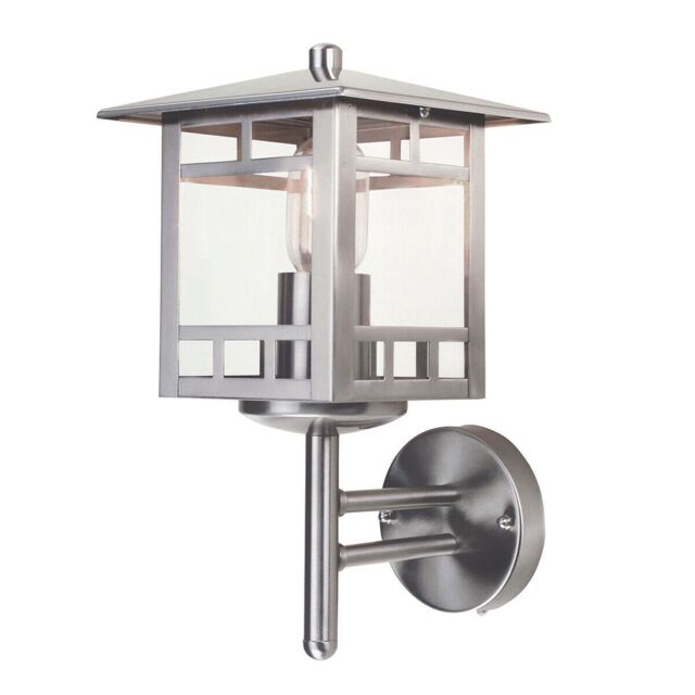 Loops Outdoor IP44 Wall Light Stainless Steel LED E27 100W in Metallics