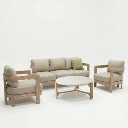 Royalcraft EVORA 5-Seater Wood Lounging Set with Coffee Table in Beige - thumbnail 2