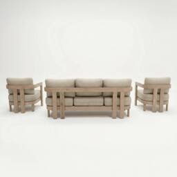 Royalcraft EVORA 5-Seater Wood Lounging Set with Coffee Table in Beige - thumbnail 3