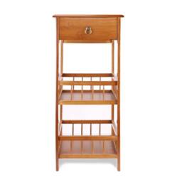 VOGREX 3-Tier Side Table Drawer Telephone Lamp Plant Stand Hall Sofa Rack in Light Brown