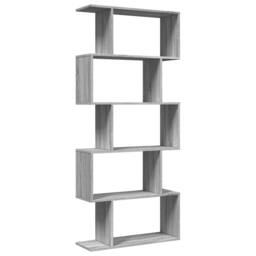 Berkfield Home Room Divider Bookcase 5-Tier Grey Sonoma 70x24x161 cm Engineered Wood - Size: 70 x 24 x 161 cm - thumbnail 7