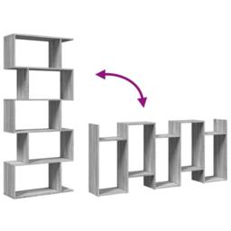Berkfield Home Room Divider Bookcase 5-Tier Grey Sonoma 70x24x161 cm Engineered Wood - Size: 70 x 24 x 161 cm - thumbnail 8