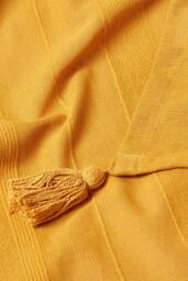 Homescapes Cotton Rajput Ribbed Throw in Mustard - Size: 150 cm x 200 cm - thumbnail 5