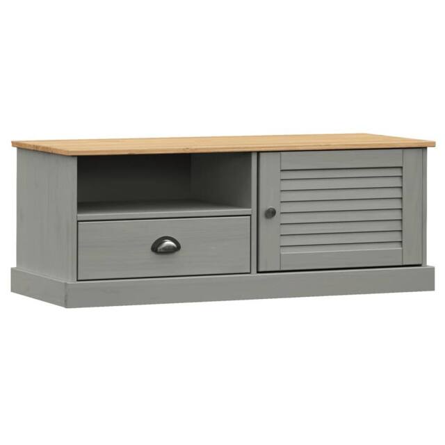 Berkfield Home TV Cabinet VIGO Grey 106x40x40 cm Solid Wood Pine - Size: 106 x 40 x 40 cm - image 1