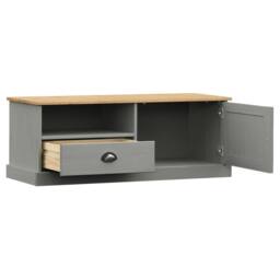 Berkfield Home TV Cabinet VIGO Grey 106x40x40 cm Solid Wood Pine - Size: 106 x 40 x 40 cm - thumbnail 4