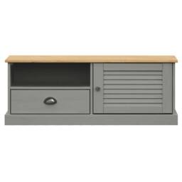 Berkfield Home TV Cabinet VIGO Grey 106x40x40 cm Solid Wood Pine - Size: 106 x 40 x 40 cm - thumbnail 5