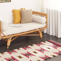 Wyld and Coco Kilim Handwoven Reversible Cotton Rug 80 x 300 cm Multicolour - Size: 80 cm x 300 cm - thumbnail 1