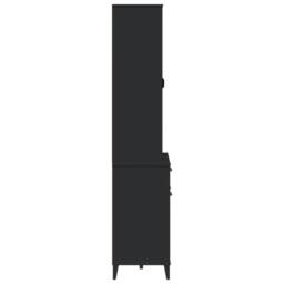 Berkfield Home Highboard VIKEN Black 80x40x190 cm Solid Wood Pine - Size: 80 x 40 x 190 cm - thumbnail 6