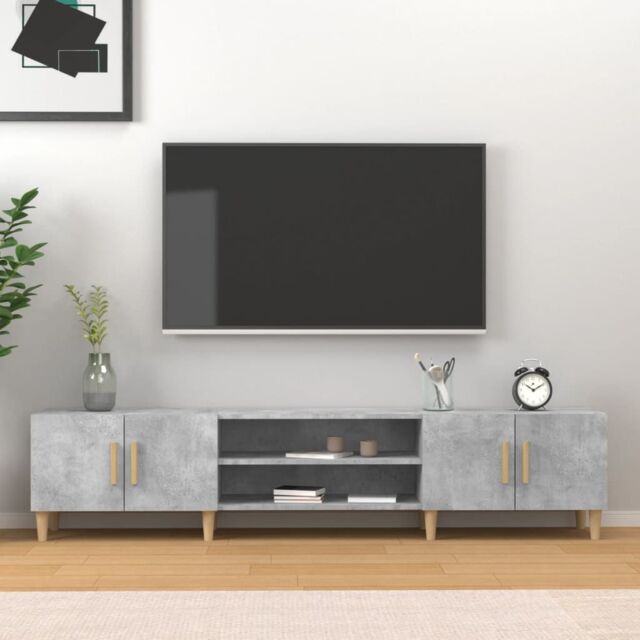 Berkfield Home TV Cabinet Concrete Grey 180x31.5x40 cm Engineered Wood - image 1