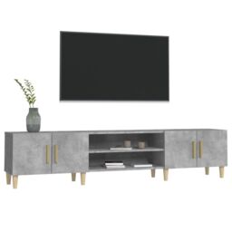 Berkfield Home TV Cabinet Concrete Grey 180x31.5x40 cm Engineered Wood - thumbnail 4