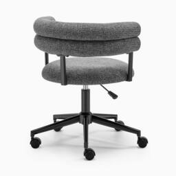 FurnitureboxUK Estelle Charcoal Grey Fabric Swivel Office Chair - thumbnail 5