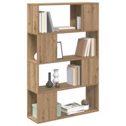 Berkfield Home Bookcase Artisan oak Engineered wood 80 x 24 x 124 cm Storage in Brown - thumbnail 3