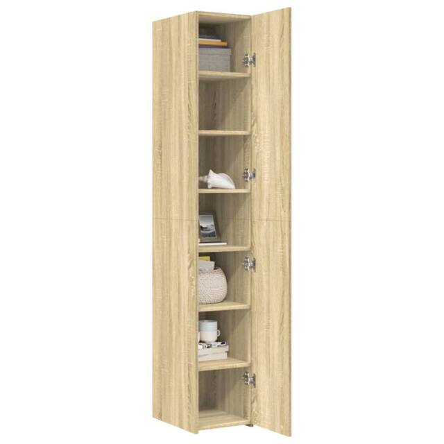 Berkfield Home Highboard Sonoma Oak 30x42.5x185 cm Engineered Wood in Light Oak - image 1
