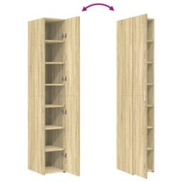 Berkfield Home Highboard Sonoma Oak 30x42.5x185 cm Engineered Wood in Light Oak - thumbnail 7