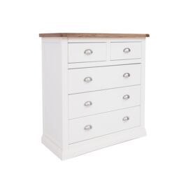 Cabinet Bits Cosenza 5 Drawer Chest of Drawers Chrome Cup Handle in Off-White - thumbnail 2