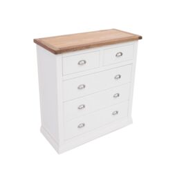 Cabinet Bits Cosenza 5 Drawer Chest of Drawers Chrome Cup Handle in Off-White - thumbnail 3