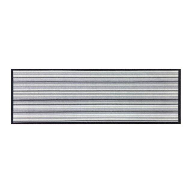 The Rug Shop UK Grey Modern Striped Easy to Clean Mat - Size: 50 cm x 75 cm - image 1