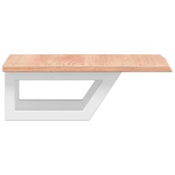 Berkfield Home Elegant Basin Shelf Wall Mounted Steel & Solid Wood Oak in Brown - thumbnail 5