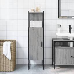 Berkfield Home Bathroom Cabinet Grey Sonoma 33x33x120.5 cm Engineered Wood - thumbnail 3