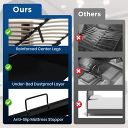 Matteo Super King Bed Frame with Large Storage Space in Cream - thumbnail 7