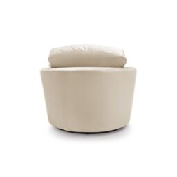 Abakus Direct Chicago Spill-Proof Velvet Swivel Chair in Cream - thumbnail 4