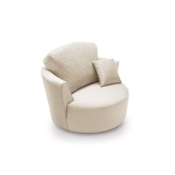 Abakus Direct Chicago Spill-Proof Velvet Swivel Chair in Cream - thumbnail 6