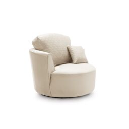 Abakus Direct Chicago Spill-Proof Velvet Swivel Chair in Cream - thumbnail 3