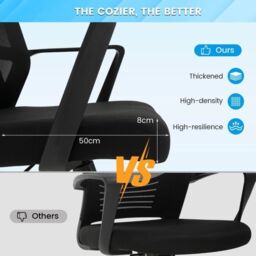 Costway Home Office Chair Ergonomic Desk Chair with Lumbar Support in Black - thumbnail 7