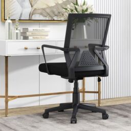 Costway Home Office Chair Ergonomic Desk Chair with Lumbar Support in Black - thumbnail 8